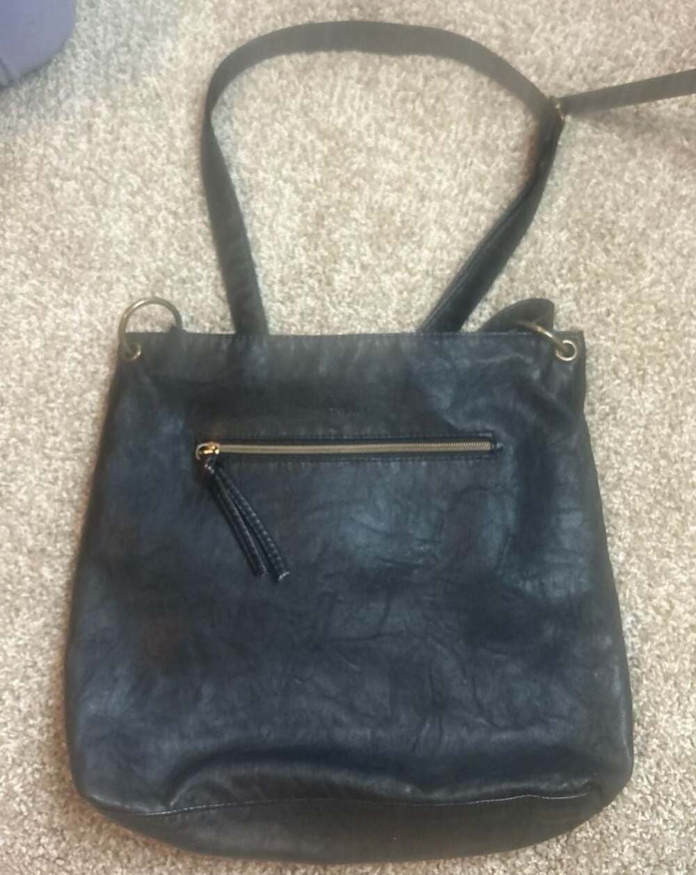 Stone & Co Black Faux Leather Multi-Pocket Crossbody Bag - Picture 3 of 9